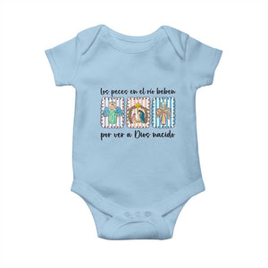Nativity Scene Christian Christmas Baby Onesie Feliz Navidad TS14 Light Blue Print Your Wear