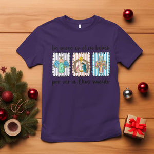 Nativity Scene Christian Christmas T Shirt Feliz Navidad TS14 Purple Print Your Wear