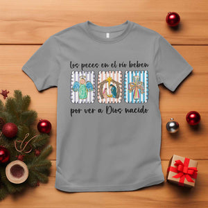 Nativity Scene Christian Christmas T Shirt Feliz Navidad TS14 Sport Gray Print Your Wear