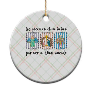 Nativity Scene Christian Christmas Ceramic Ornament Feliz Navidad TS14 1pc Christmas Plaid Print Your Wear