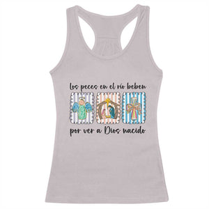 Nativity Scene Christian Christmas Racerback Tank Top Feliz Navidad TS14 Ice Gray Print Your Wear