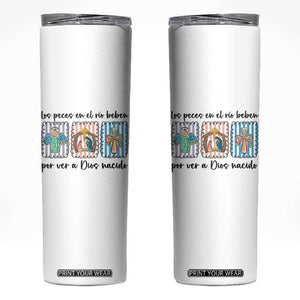 Nativity Scene Christian Christmas Skinny Tumbler Feliz Navidad TS14 White Print Your Wear
