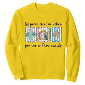 Nativity Scene Christian Christmas Sweatshirt Feliz Navidad TS14 Daisy Print Your Wear