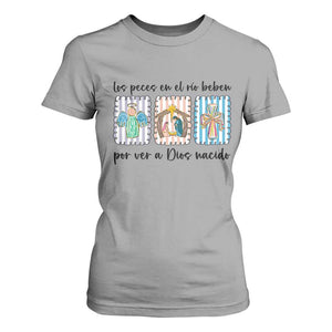 Nativity Scene Christian Christmas T Shirt For Women Feliz Navidad TS14 Sport Gray Print Your Wear