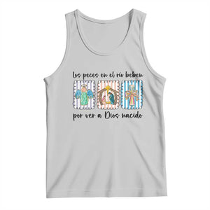 Nativity Scene Christian Christmas Tank Top Feliz Navidad TS14 Ash Print Your Wear