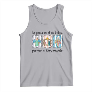 Nativity Scene Christian Christmas Tank Top Feliz Navidad TS14 Athletic Heather Print Your Wear