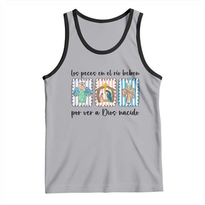 Nativity Scene Christian Christmas Tank Top Feliz Navidad TS14 Athletic Heather Black Print Your Wear