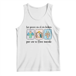 Nativity Scene Christian Christmas Tank Top Feliz Navidad TS14 White Print Your Wear