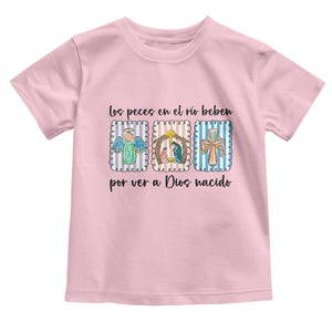 Nativity Scene Christian Christmas Toddler T Shirt Feliz Navidad TS14 Light Pink Print Your Wear