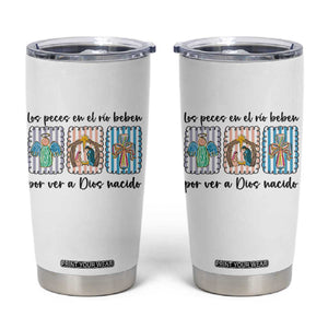 Nativity Scene Christian Christmas Tumbler Cup Feliz Navidad TS14 White Print Your Wear
