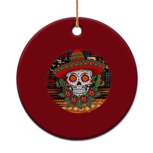 Sugar Skull Mexican Christmas Ceramic Ornament TS14 1pc Red Print Your Wear