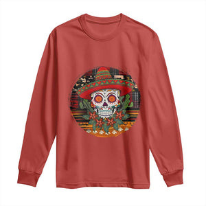 Sugar Skull Mexican Christmas Long Sleeve Shirt TS14 Red Print Your Wear
