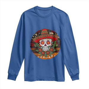Sugar Skull Mexican Christmas Long Sleeve Shirt TS14 Royal Blue Print Your Wear