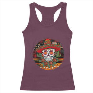 Sugar Skull Mexican Christmas Racerback Tank Top TS14 Maroon Print Your Wear