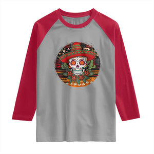 Sugar Skull Mexican Christmas Raglan Shirt TS14 Sport Gray Red Print Your Wear