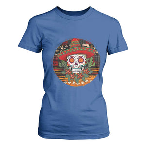 Sugar Skull Mexican Christmas T Shirt For Women TS14 Royal Blue Print Your Wear