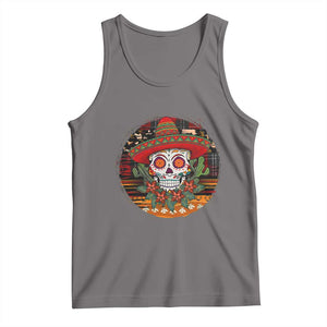 Sugar Skull Mexican Christmas Tank Top TS14 Deep Heather Print Your Wear