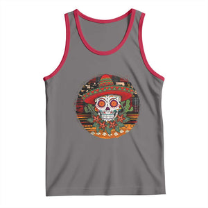 Sugar Skull Mexican Christmas Tank Top TS14 Deep Heather Red Print Your Wear