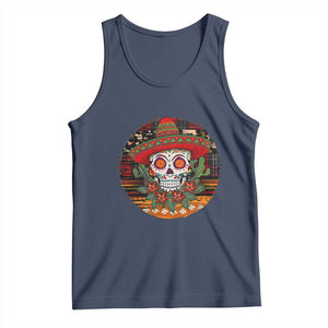 Sugar Skull Mexican Christmas Tank Top TS14 Navy Print Your Wear