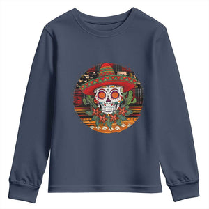 Sugar Skull Mexican Christmas Youth Sweatshirt TS14 Navy Print Your Wear