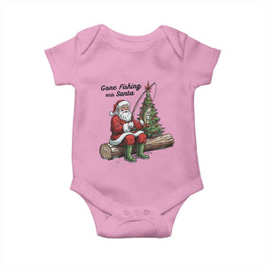 Santa Fishing Chritsmas Baby Onesie Funny Fisherman Xmas TS14 Light Pink Print Your Wear