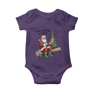 Santa Fishing Chritsmas Baby Onesie Funny Fisherman Xmas TS14 Purple Print Your Wear