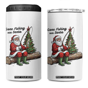 Santa Fishing Chritsmas 4 in 1 Can Cooler Tumbler Funny Fisherman Xmas TS14 One Size: 16 oz White Print Your Wear