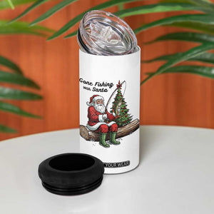 Santa Fishing Chritsmas 4 in 1 Can Cooler Tumbler Funny Fisherman Xmas TS14 Print Your Wear