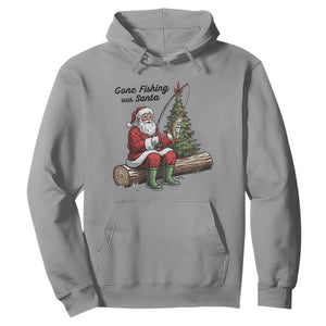 Santa Fishing Chritsmas Hoodie Funny Fisherman Xmas TS14 Sport Gray Print Your Wear
