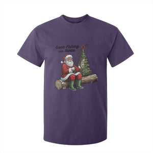 Santa Fishing Chritsmas T Shirt For Kid Funny Fisherman Xmas TS14 Purple Print Your Wear