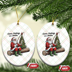Santa Fishing Chritsmas Ceramic Ornament Funny Fisherman Xmas TS14 Print Your Wear