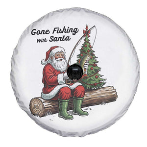 Santa Fishing Chritsmas Spare Tire Cover Funny Fisherman Xmas TS14 Print Your Wear