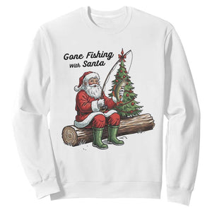 Santa Fishing Chritsmas Sweatshirt Funny Fisherman Xmas TS14 White Print Your Wear
