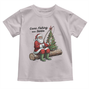 Santa Fishing Chritsmas Toddler T Shirt Funny Fisherman Xmas TS14 Ice Gray Print Your Wear