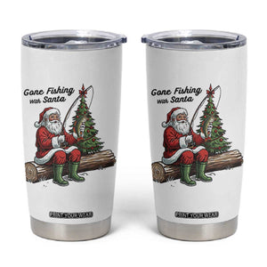 Santa Fishing Chritsmas Tumbler Cup Funny Fisherman Xmas TS14 White Print Your Wear