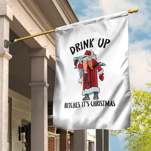 Funny Christmas Wine Garden Flag Drink Up Bitches It Is Christmas TS14 Print Your Wear