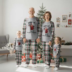 Funny Christmas Wine Plaid Pajama Set Drink Up Bitches It Is Christmas TS14 Christmas Plaid Print Your Wear