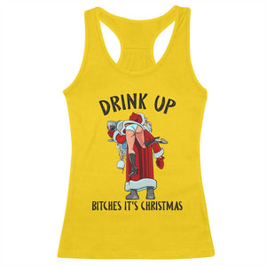 Funny Christmas Wine Racerback Tank Top Drink Up Bitches It Is Christmas TS14 Daisy Print Your Wear