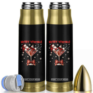 Funny Christmas Wine Bullet Tumbler Santa Feeling Xmas TS14 Black Print Your Wear