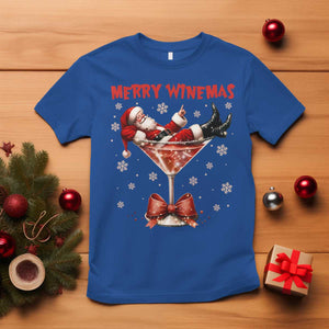 Funny Christmas Wine T Shirt Santa Feeling Xmas TS14 Royal Blue Print Your Wear