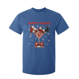 Funny Christmas Wine T Shirt For Kid Santa Feeling Xmas TS14 Royal Blue Print Your Wear