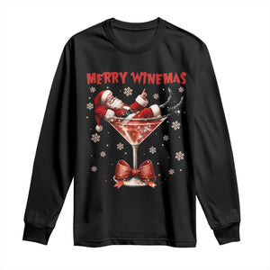 Funny Christmas Wine Long Sleeve Shirt Santa Feeling Xmas TS14 Black Print Your Wear