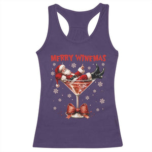 Funny Christmas Wine Racerback Tank Top Santa Feeling Xmas TS14 Purple Print Your Wear