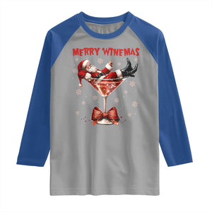 Funny Christmas Wine Raglan Shirt Santa Feeling Xmas TS14 Sport Gray Royal Print Your Wear