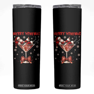 Funny Christmas Wine Skinny Tumbler Santa Feeling Xmas TS14 Black Print Your Wear