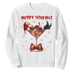 Funny Christmas Wine Sweatshirt Santa Feeling Xmas TS14 White Print Your Wear