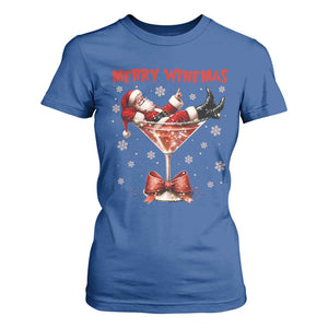 Funny Christmas Wine T Shirt For Women Santa Feeling Xmas TS14 Royal Blue Print Your Wear