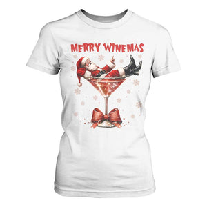Funny Christmas Wine T Shirt For Women Santa Feeling Xmas TS14 White Print Your Wear