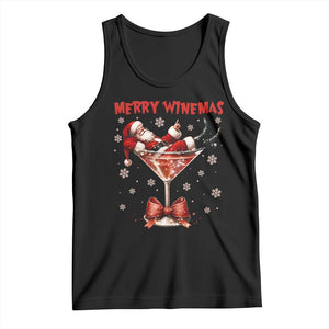 Funny Christmas Wine Tank Top Santa Feeling Xmas TS14 Black Print Your Wear