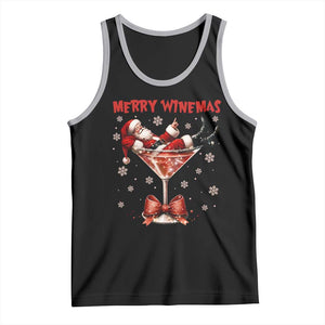 Funny Christmas Wine Tank Top Santa Feeling Xmas TS14 Black Athletic Heather Print Your Wear